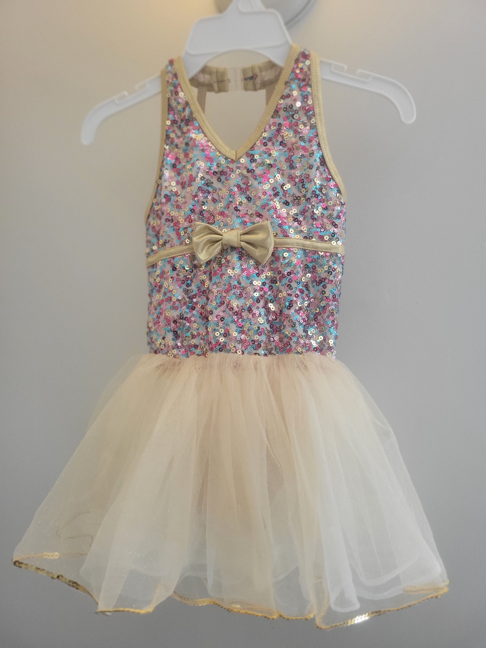 Children's Sequin and Tulle Cream Ballet Costume Dress